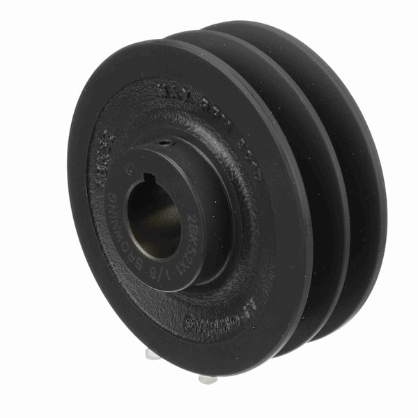2 Groove Cast Iron Fhp - Finished Bore Sheave, 2BK52X 1 1/8